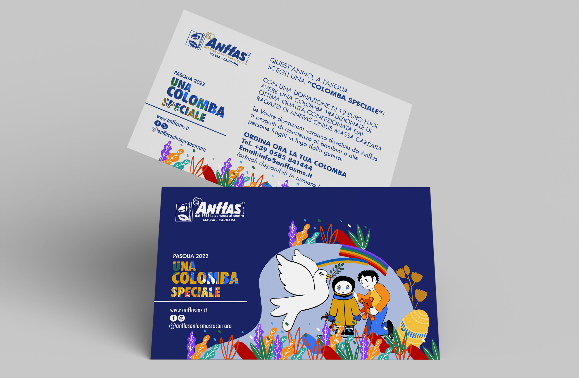 graphic design promozione campagna raccolta fondi Anffas Onlus Massa Carrara